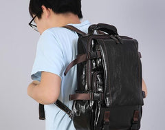Handmade Leather Mens Cool Backpack Large Travel Bag Hiking Bag for Men