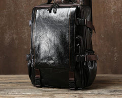 Handmade Leather Mens Cool Backpack Large Travel Bag Hiking Bag for Men