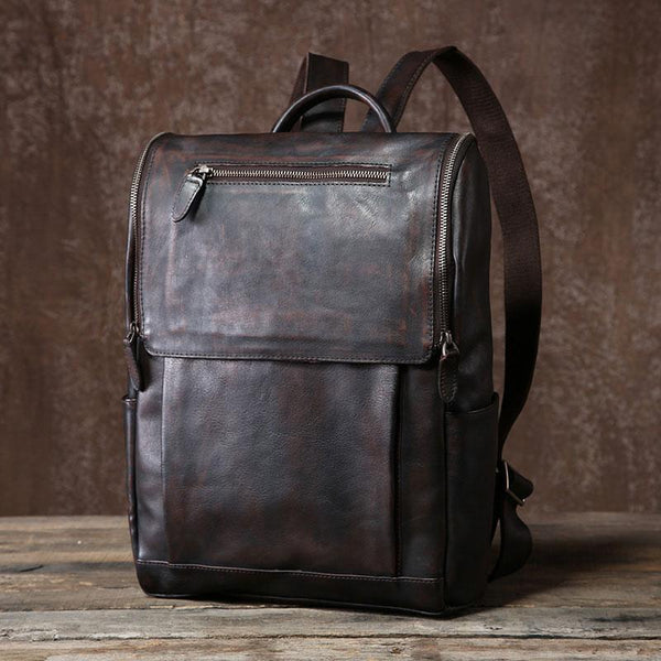 Handmade Leather Mens Cool Backpack Sling Bag Large Travel Bag Hiking Bag for Men - imessengerbags