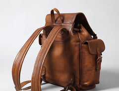 Handmade Leather Mens Cool Backpack Sling Bag Large Travel Bag Hiking Bag for Men
