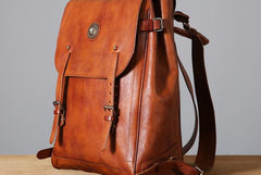 Handmade Leather Mens Cool Backpack Sling Bag Large Travel Bag Hiking Bag for Men