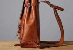 Handmade Leather Mens Cool Backpack Sling Bag Large Travel Bag Hiking Bag for Men