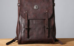 Handmade Leather Mens Cool Backpack Sling Bag Large Travel Bag Hiking Bag for Men