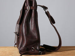 Handmade Leather Mens Cool Backpack Sling Bag Large Travel Bag Hiking Bag for Men