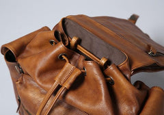 Handmade Leather Mens Cool Backpack Sling Bag Large Travel Bag Hiking Bag for Men