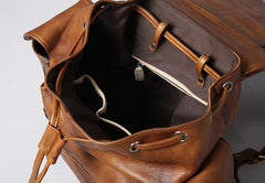 Handmade Leather Mens Cool Backpack Sling Bag Large Travel Bag Hiking Bag for Men