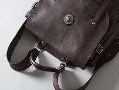 Handmade Leather Mens Cool Backpack Sling Bag Large Travel Bag Hiking Bag for Men