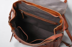 Handmade Leather Mens Cool Backpack Sling Bag Large Travel Bag Hiking Bag for Men