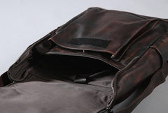 Handmade Leather Mens Cool Backpack Sling Bag Large Travel Bag Hiking Bag for Men