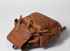 Handmade Leather Mens Cool Backpack Sling Bag Large Travel Bag Hiking Bag for Men