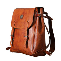 Handmade Leather Mens Cool Backpack Sling Bag Large Travel Bag Hiking Bag for Men