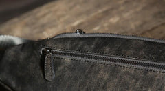 Handmade Leather Mens Cool Chest Bag Sling Bag Crossbody Bag Travel Bag Hiking Bag for men - imessengerbags