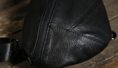 Handmade Leather Mens Cool Chest Bag Sling Bag Crossbody Bag Travel Bag Hiking Bag for men - imessengerbags
