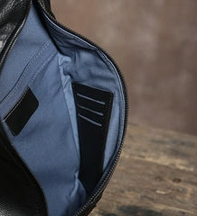 Handmade Leather Mens Cool Chest Bag Sling Bag Crossbody Bag Travel Bag Hiking Bag for men - imessengerbags
