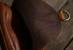 Handmade Leather Mens Cool Chest Bag Sling Bag Crossbody Bag Travel Bag Hiking Bag for men
