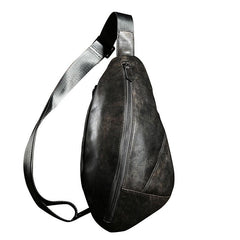 Handmade Leather Mens Cool Chest Bag Sling Bag Crossbody Bag Travel Bag Hiking Bag for men - imessengerbags