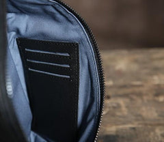 Handmade Leather Mens Cool Chest Bag Sling Bag Crossbody Bag Travel Bag Hiking Bag for men - imessengerbags