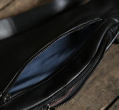 Handmade Leather Mens Cool Chest Bag Sling Bag Crossbody Bag Travel Bag Hiking Bag for men - imessengerbags
