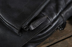 Handmade Leather Mens Cool Chest Bag Sling Bag Crossbody Bag Travel Bag Hiking Bag for men
