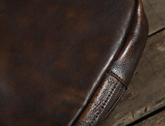 Handmade Leather Mens Cool Chest Bag Sling Bag Crossbody Bag Travel Bag Hiking Bag for men