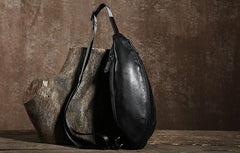 Handmade Leather Mens Cool Chest Bag Sling Bag Crossbody Bag Travel Bag Hiking Bag for men - imessengerbags