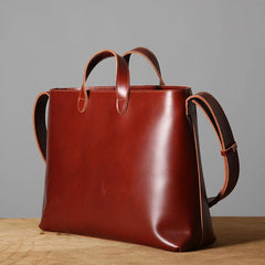 Handmade Leather Mens Cool Handbag Tote Shoulder Bag Work Bag Laptop Bag for Men - imessengerbags