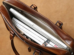 Handmade Leather Mens Cool Messenger Bag Briefcase Work Bag Business Bag Laptop Bag for men
