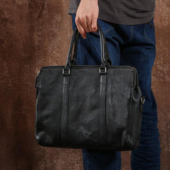 Handmade Leather Mens Cool Messenger Bag Briefcase Work Bag Business Bag Laptop Bag for men