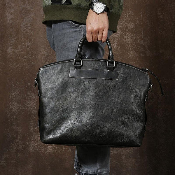 Handmade Leather Mens Cool Messenger Bag Briefcase Work Bag Business Bag Laptop Bag for men - imessengerbags