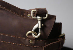 Handmade Leather Mens Cool Messenger Bag Briefcase Work Bag Business Bag Laptop Bag for men - imessengerbags
