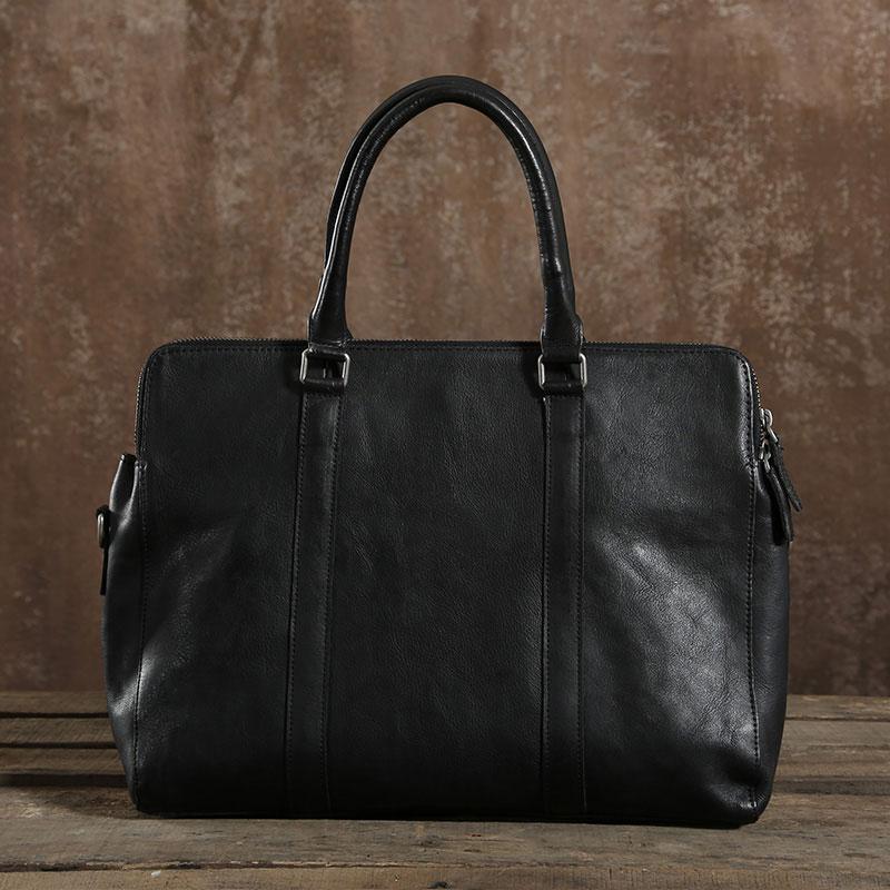 Handmade Leather Mens Cool Messenger Bag Briefcase Work Bag Business Bag Laptop Bag for men