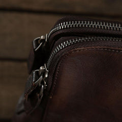 Handmade Leather Mens Cool Messenger Bag Briefcase Work Bag Business Bag Laptop Bag for men