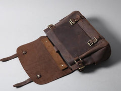 Handmade Leather Mens Cool Messenger Bag Briefcase Work Bag Business Bag Laptop Bag for men - imessengerbags