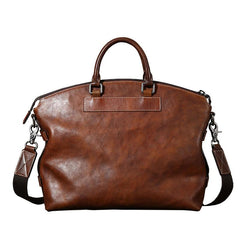 Handmade Leather Mens Cool Messenger Bag Briefcase Work Bag Business Bag Laptop Bag for men