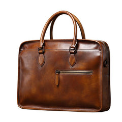 Handmade Leather Mens Cool Messenger Bag Briefcase Work Bag Business Bag Laptop Bag for men