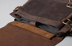 Handmade Leather Mens Cool Messenger Bag Briefcase Work Bag Business Bag Laptop Bag for men - imessengerbags