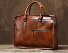 Handmade Leather Mens Cool Messenger Bag Briefcase Work Bag Business Bag Laptop Bag for men