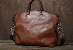 Handmade Leather Mens Cool Messenger Bag Briefcase Work Bag Business Bag Laptop Bag for men