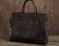 Handmade Leather Mens Cool Messenger Bag Briefcase Work Bag Business Bag Laptop Bag for men