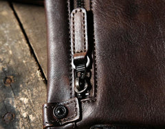 Handmade Leather Mens Cool Messenger Bag Briefcase Work Bag Business Bag Laptop Bag for men