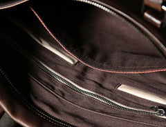 Handmade Leather Mens Cool Messenger Bag Briefcase Work Bag Business Bag Laptop Bag for men