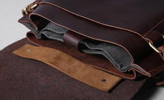 Handmade Leather Mens Cool Messenger Bag Briefcase Work Bag Business Bag Laptop Bag for men - imessengerbags