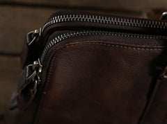 Handmade Leather Mens Cool Messenger Bag Briefcase Work Bag Business Bag Laptop Bag for men