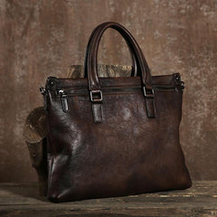 Handmade Leather Mens Cool Messenger Bag Briefcase Work Bag Business Bag Laptop Bag for men