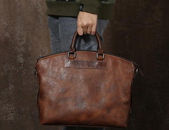 Handmade Leather Mens Cool Messenger Bag Briefcase Work Bag Business Bag Laptop Bag for men