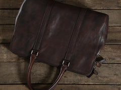 Handmade Leather Mens Cool Messenger Bag Briefcase Work Bag Business Bag Laptop Bag for men