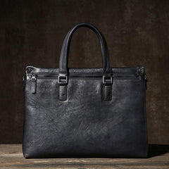 Handmade Leather Mens Cool Messenger Bag Briefcase Work Bag Business Bag Laptop Bag for men