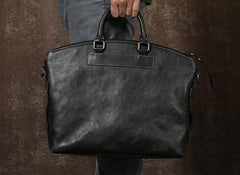 Handmade Leather Mens Cool Messenger Bag Briefcase Work Bag Business Bag Laptop Bag for men