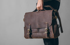 Handmade Leather Mens Cool Messenger Bag Briefcase Work Bag Business Bag Laptop Bag for men - imessengerbags