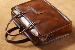 Handmade Leather Mens Cool Messenger Bag Briefcase Work Bag Business Bag Laptop Bag for men